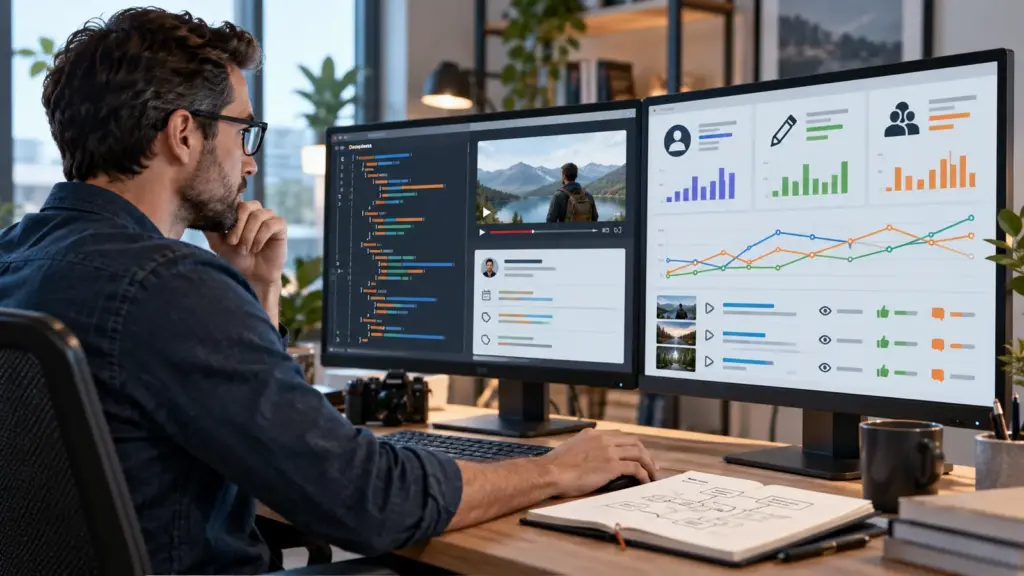 Spécialiste SEO comparant les propriétés creator, author et interactionStatistic dans un balisage VideoObject